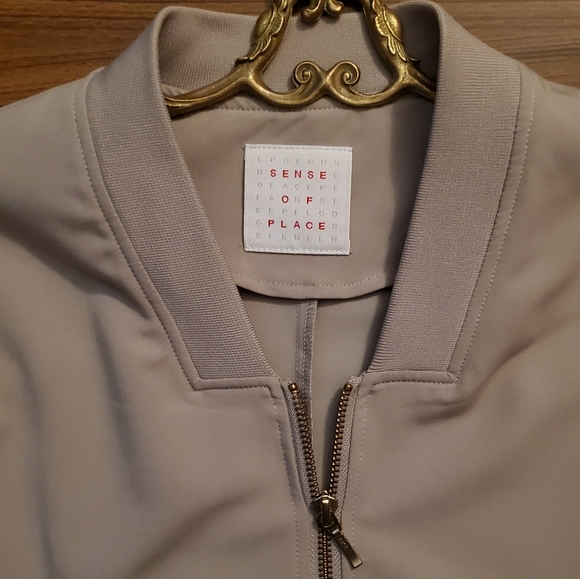 Sense of Place by Urban Research beige bomber jacket - Picture 4 of 13